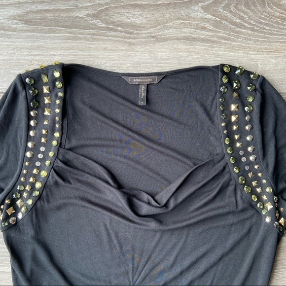 Bcbgmaxazria Beaded  Crowl Neck Dress - Picture 5 of 16